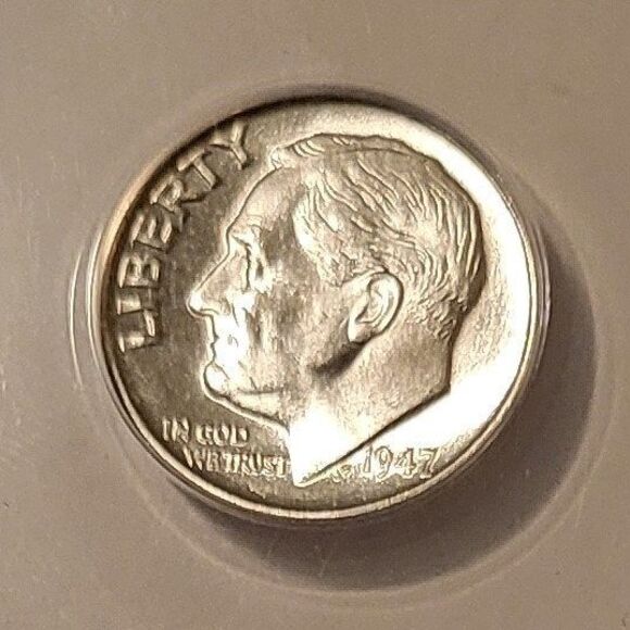 1947 D Roosevelt Dime MS64 ANACS - Picture 3 of 4